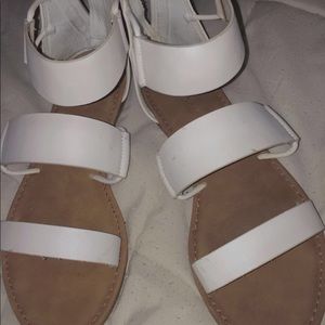 White strappy sandals